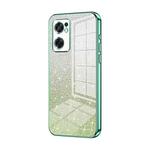 For OPPO Reno7 SE Gradient Glitter Powder Electroplated Phone Case(Green)