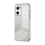 For OPPO Reno7 SE Gradient Glitter Powder Electroplated Phone Case(Silver)