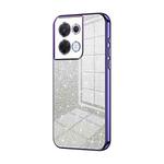 For OPPO Reno8 Gradient Glitter Powder Electroplated Phone Case(Purple)