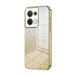 For OPPO Reno8 Gradient Glitter Powder Electroplated Phone Case(Gold)