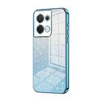 For OPPO Reno8 Gradient Glitter Powder Electroplated Phone Case(Blue)