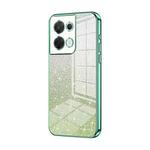 For OPPO Reno8 Gradient Glitter Powder Electroplated Phone Case(Green)