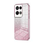 For OPPO Reno8 Pro Gradient Glitter Powder Electroplated Phone Case(Pink)