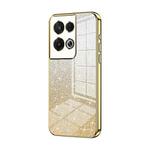 For OPPO Reno8 Pro Gradient Glitter Powder Electroplated Phone Case(Gold)