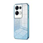 For OPPO Reno8 Pro+ Gradient Glitter Powder Electroplated Phone Case(Blue)