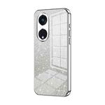 For OPPO Reno8 T 5G Gradient Glitter Powder Electroplated Phone Case(Silver)