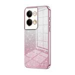 For OPPO Reno9 / Reno9 Pro Gradient Glitter Powder Electroplated Phone Case(Pink)