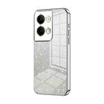 For OPPO Reno9 / Reno9 Pro Gradient Glitter Powder Electroplated Phone Case(Silver)