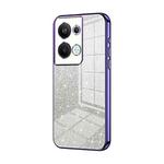 For OPPO Reno9 Pro+ Gradient Glitter Powder Electroplated Phone Case(Purple)