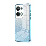 For OPPO Reno9 Pro+ Gradient Glitter Powder Electroplated Phone Case(Blue)