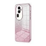 For OPPO Reno10 Pro+ Gradient Glitter Powder Electroplated Phone Case(Pink)