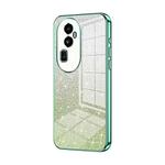 For OPPO Reno10 Pro+ Gradient Glitter Powder Electroplated Phone Case(Green)