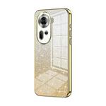 For OPPO Reno11 Global Gradient Glitter Powder Electroplated Phone Case(Gold)