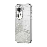 For OPPO Reno11 Global Gradient Glitter Powder Electroplated Phone Case(Silver)