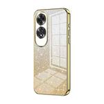 For OPPO A60 Gradient Glitter Powder Electroplated Phone Case(Gold)