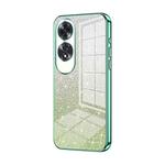 For OPPO A60 Gradient Glitter Powder Electroplated Phone Case(Green)