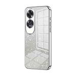 For OPPO A60 Gradient Glitter Powder Electroplated Phone Case(Silver)