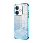 For OPPO A3x Global Gradient Glitter Powder Electroplated Phone Case(Blue)