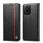 For Xiaomi 13T / 13T Pro LC.IMEEKE Carbon Fiber Texture Flip Leather Phone Case(Vertical Black)