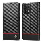 For Xiaomi Redmi Note 13 5G LC.IMEEKE Carbon Fiber Texture Flip Leather Phone Case(Horizontal Black)