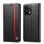 For Xiaomi Redmi Note 13 5G LC.IMEEKE Carbon Fiber Texture Flip Leather Phone Case(Vertical Black)