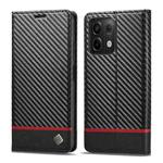 For Xiaomi Redmi 13C / Poco C65 LC.IMEEKE Carbon Fiber Texture Flip Leather Phone Case(Horizontal Black)