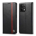 For Xiaomi Redmi 13C / Poco C65 LC.IMEEKE Carbon Fiber Texture Flip Leather Phone Case(Vertical Black)