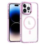 For iPhone 14 Pro MagSafe Magnetic Clear Phone Case(Pink)