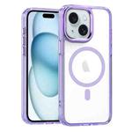 For iPhone 15 Plus MagSafe Magnetic Clear Phone Case(Purple)