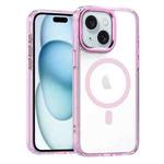 For iPhone 15 Plus MagSafe Magnetic Clear Phone Case(Pink)