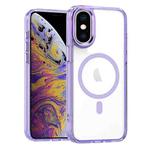 For iPhone XS Max MagSafe Magnetic Clear Phone Case(Purple)