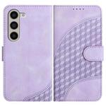 For Samsung Galaxy Z Fold5 5G YX0060 Elephant Head Embossed Phone Leather Case with Lanyard(Light Purple)