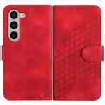 For Samsung Galaxy Z Fold5 5G YX0060 Elephant Head Embossed Phone Leather Case with Lanyard(Red)