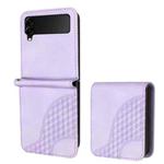 For Samsung Galaxy Z Flip4 5G YX0060 Elephant Head Embossed Phone Leather Case with Lanyard(Light Purple)