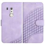 For Fujitsu Arrows Be3 YX0060 Elephant Head Embossed Phone Leather Case with Lanyard(Light Purple)