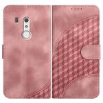For Fujitsu Arrows Be3 YX0060 Elephant Head Embossed Phone Leather Case with Lanyard(Pink)