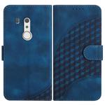 For Fujitsu Arrows Be3 YX0060 Elephant Head Embossed Phone Leather Case with Lanyard(Royal Blue)