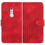 For Fujitsu Arrows Be3 YX0060 Elephant Head Embossed Phone Leather Case with Lanyard(Red)