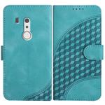 For Fujitsu Arrows Be3 YX0060 Elephant Head Embossed Phone Leather Case with Lanyard(Light Blue)