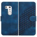 For Fujitsu Arrows F-01L F-42A YX0060 Elephant Head Embossed Phone Leather Case with Lanyard(Royal Blue)