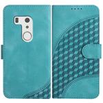 For Fujitsu Arrows F-01L F-42A YX0060 Elephant Head Embossed Phone Leather Case with Lanyard(Light Blue)