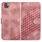 For Fujitsu Arrows U 801FJ YX0060 Elephant Head Embossed Phone Leather Case with Lanyard(Pink)
