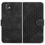 For Fujitsu Arrows U 801FJ YX0060 Elephant Head Embossed Phone Leather Case with Lanyard(Black)