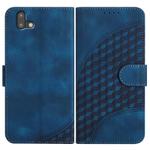 For Fujitsu Arrows U 801FJ YX0060 Elephant Head Embossed Phone Leather Case with Lanyard(Royal Blue)
