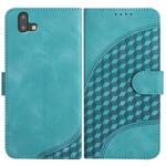 For Fujitsu Arrows U 801FJ YX0060 Elephant Head Embossed Phone Leather Case with Lanyard(Light Blue)