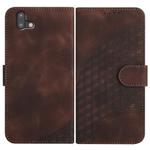For Fujitsu Arrows U 801FJ YX0060 Elephant Head Embossed Phone Leather Case with Lanyard(Coffee)