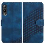 For Rakuten Hand YX0060 Elephant Head Embossed Phone Leather Case with Lanyard(Royal Blue)