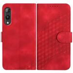 For Rakuten Hand YX0060 Elephant Head Embossed Phone Leather Case with Lanyard(Red)