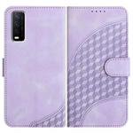 For vivo Y20a/Y20g/Y12a YX0060 Elephant Head Embossed Phone Leather Case with Lanyard(Light Purple)