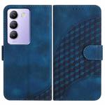 For vivo V30 Lite 5G India/T3 5G IDN YX0060 Elephant Head Embossed Phone Leather Case with Lanyard(Royal Blue)